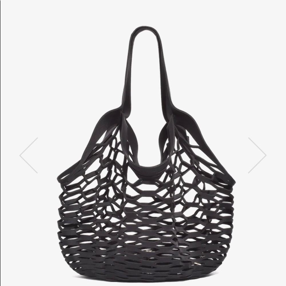 Black Open Weave Tote Bag
